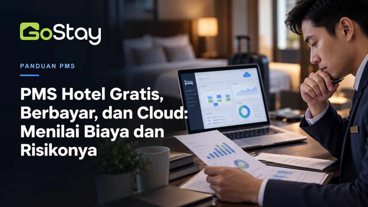 Manajer menimbang biaya dan risiko PMS hotel gratis dibanding sistem berbayar